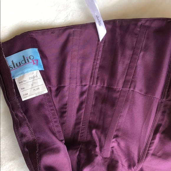 Studio 17 Strapless Mermaid Dress in Plum 2389-S - Picture 9 of 9